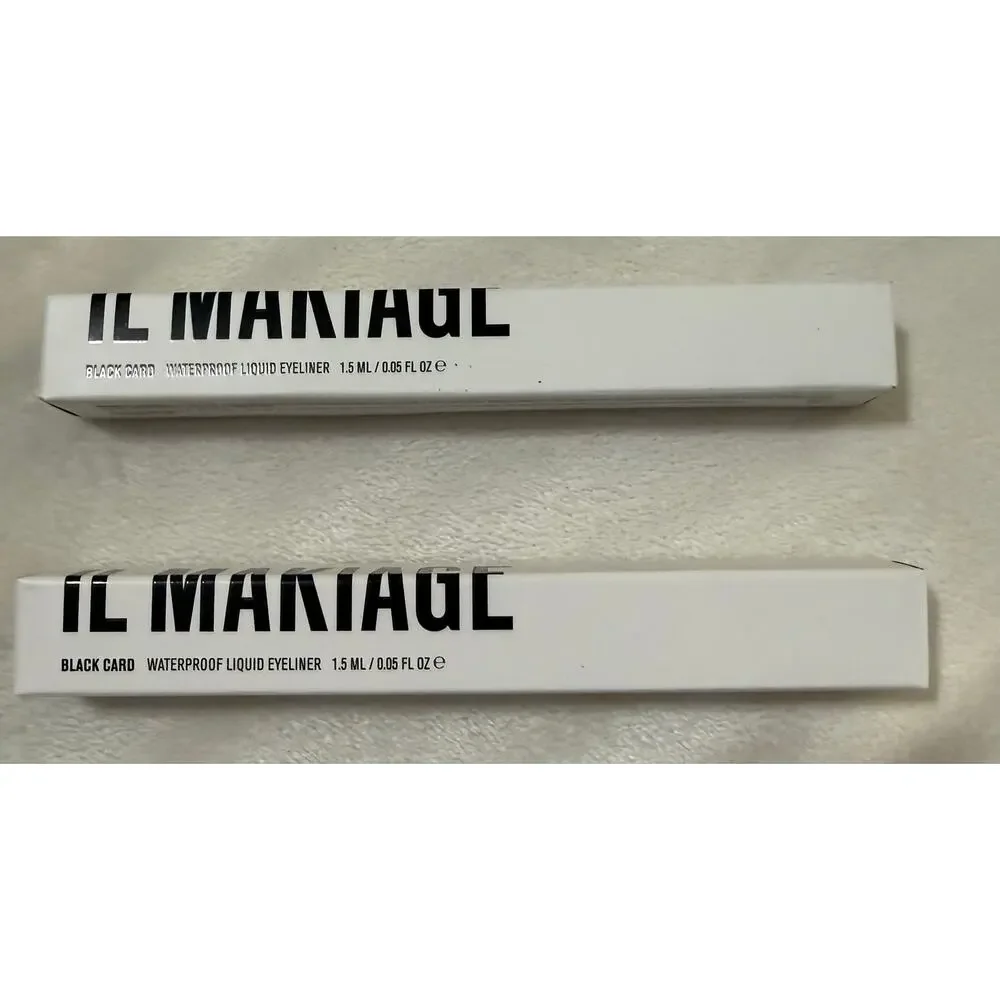 Lot of 2 IL MAKIAGE Black Card Waterproof Liquid Eyeliner NIB Black